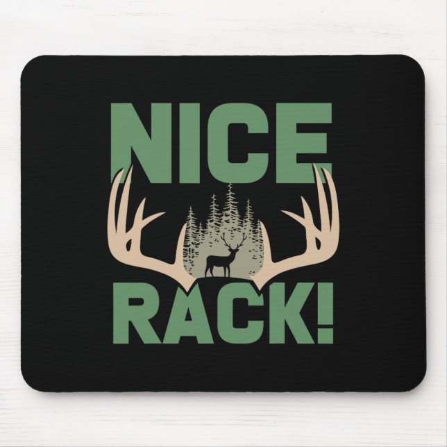Nice Rack Antlers Deer Funny Junting Hunter Spaß Mousepad (Vorne)