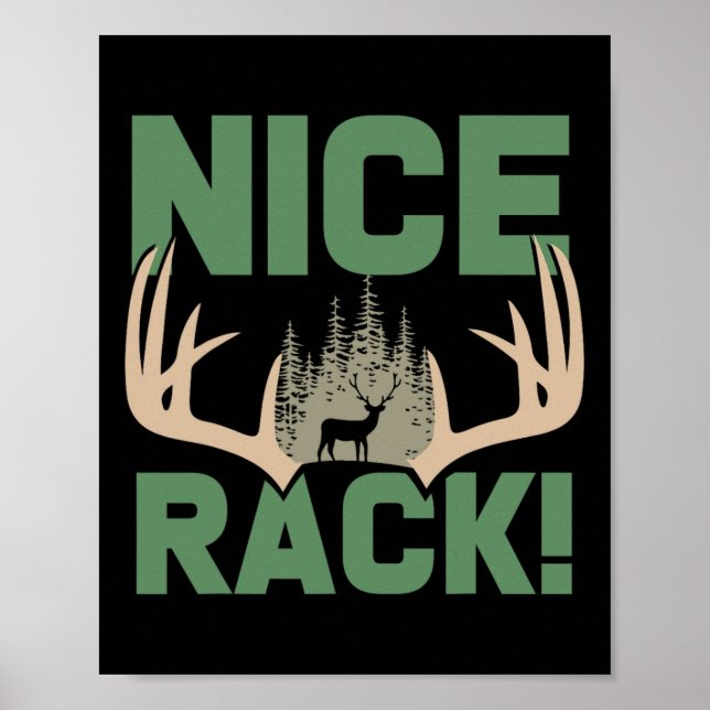 Nice Rack Antlers Deer Funny Junting Hunter Spaß Poster (Vorne)