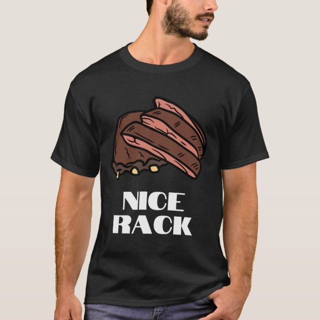 Nice Rack - Funny Ribs und Grillen T-Shirt (Vorderseite)