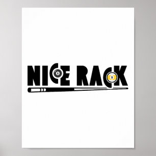 Nice Rack Pool Billiard Player Funny 1 Poster