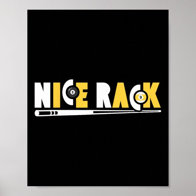 Nice Rack Pool Billiard Player Funny 2 Poster (Vorne)