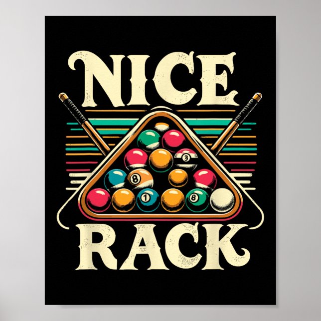 Nice Rack Pool Billiard Spieler Billard Cue Sport Poster (Vorne)