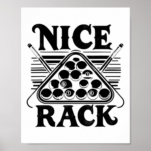 Nice Rack Pool Billiard Spieler Billard Cue Sport Poster (Vorne)