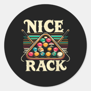 Nice Rack Pool Billiard Spieler Billard Cue Sport Runder Aufkleber