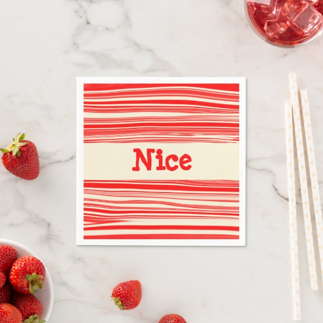 Nice Red Peppermint Candy Marble Stripes Serviette (Beispiel)