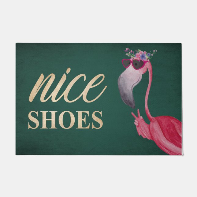 Nice Shoes Flamingo Doormat, Funny Fußmatte (Vorderseite)
