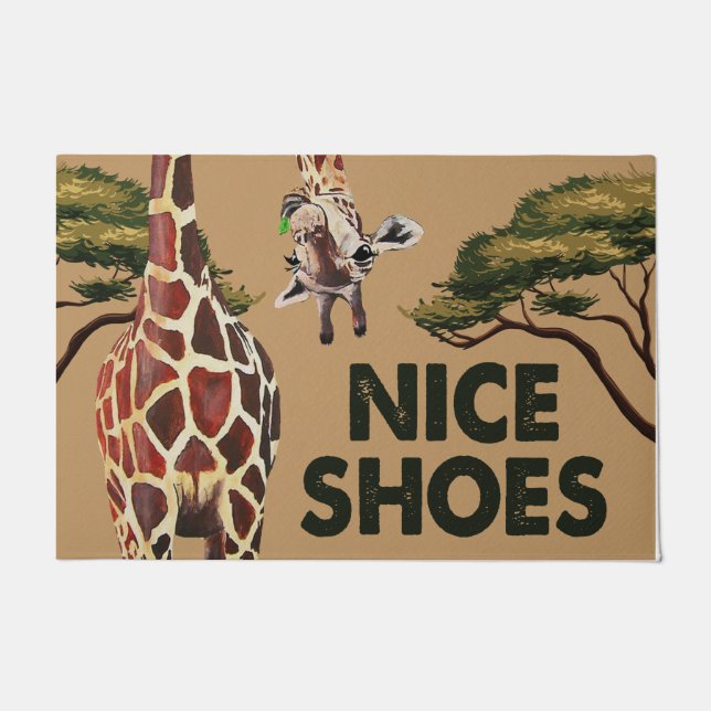 Nice Shoes Mat, Funny Giraffe Sprichwort Willkomme Fußmatte (Vorderseite)