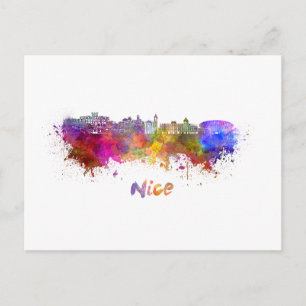 Nice skyline im Watercolor Postkarte
