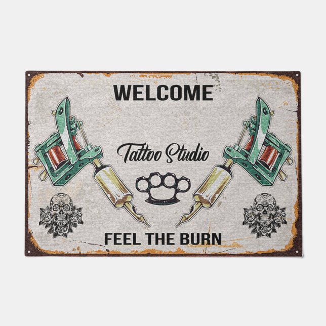 Nice Tattoo Rubber Base Doormat Tattoo Zuhause Mat Fußmatte (Vorderseite)