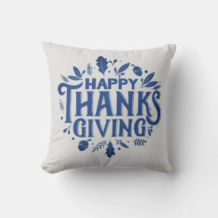 Nice text Happy Thanksgiving mit Blätter Herbst Th Kissen
