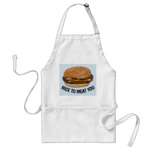 NICE TO MEAT YOU, FUNNY Cheeseburger Aprons Schürze