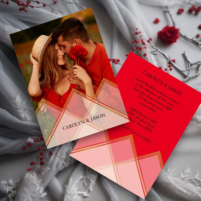 Nice Transparency Effect Romantic Couple Photo Einladung (Nice Transparency Effect Romantic Couple Photo Wedding Invitation Card.)