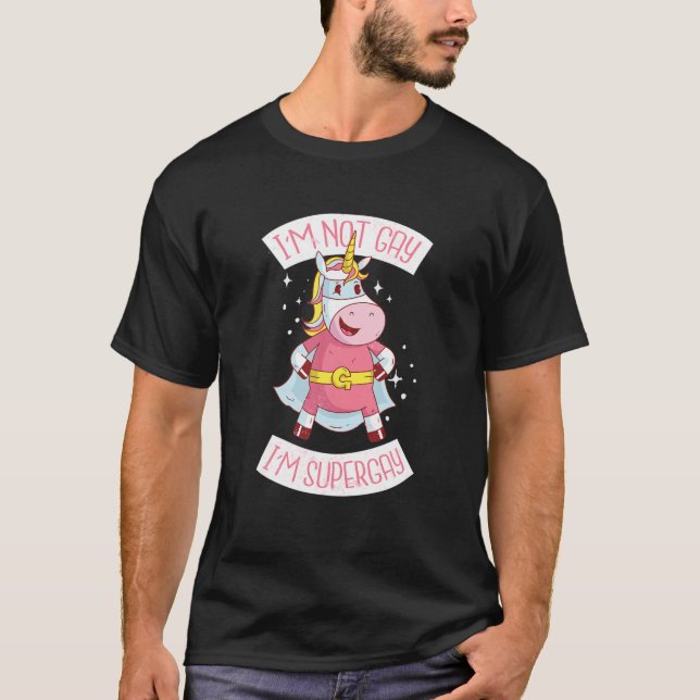 Nice Unicorn Saying Gay T-Shirt (Vorderseite)