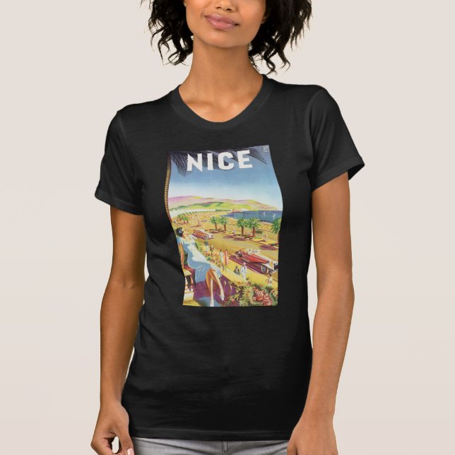 Nice Vintage Travel Poster T-Shirt (Vorderseite)