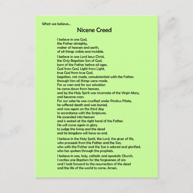 Nicene Creed Postcard ~ individuell einstellbar Postkarte (Vorderseite)
