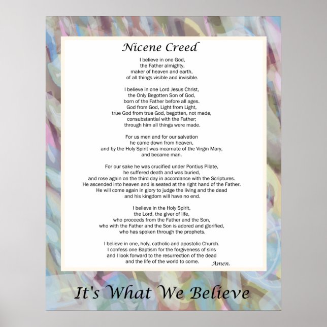 Nicene Creed Poster 24" x 30" (Vorne)