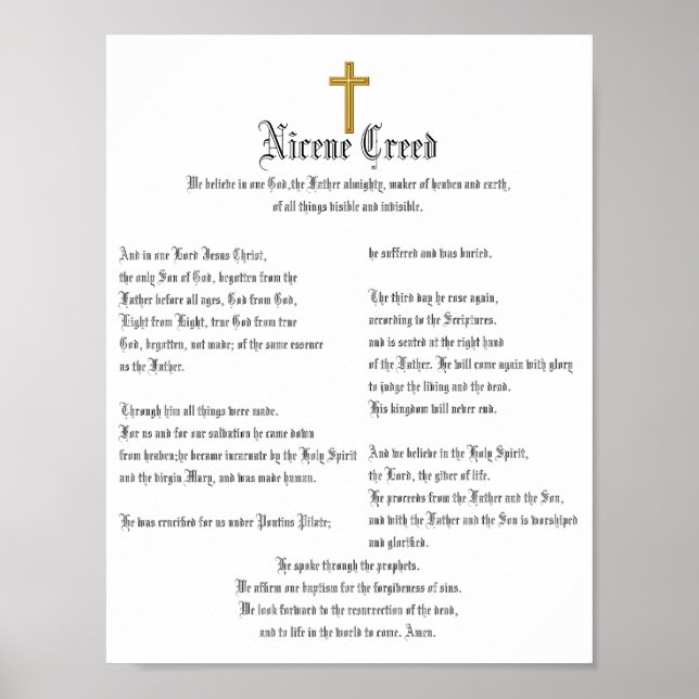 Nicene Creed und Cross Poster (Vorne)