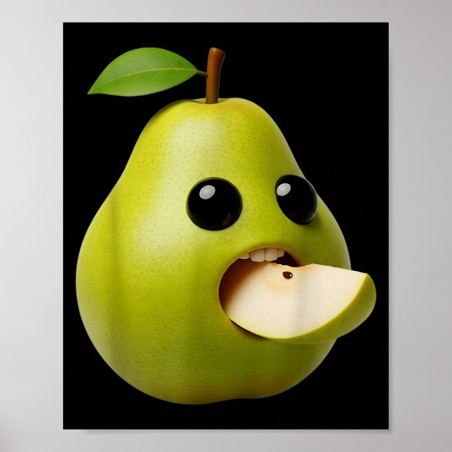Niche Fruits Funny Pear Meme Brainrot Surreal  Poster (Vorne)