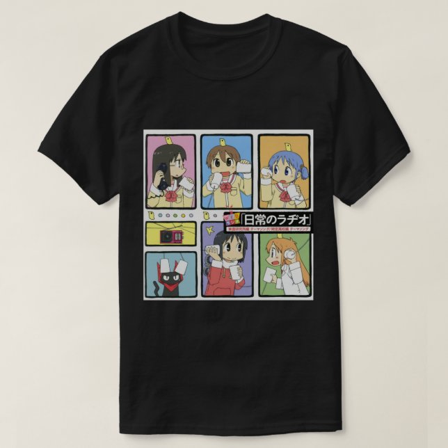 Nichijou - Alle Zeichen T-Shirt (Design vorne)