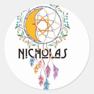Nicholas Dreamcatcher Runder Aufkleber