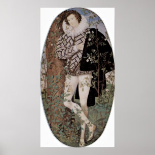Nicholas Hilliard - junger Mann unter den Rosen Poster