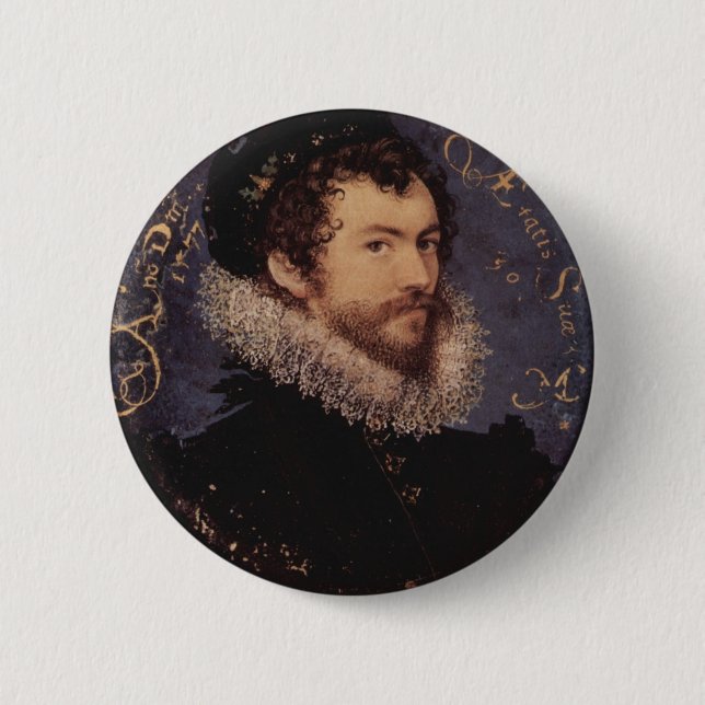 Nicholas Hilliard, Selbstporträt, 1577 Button (Vorderseite)