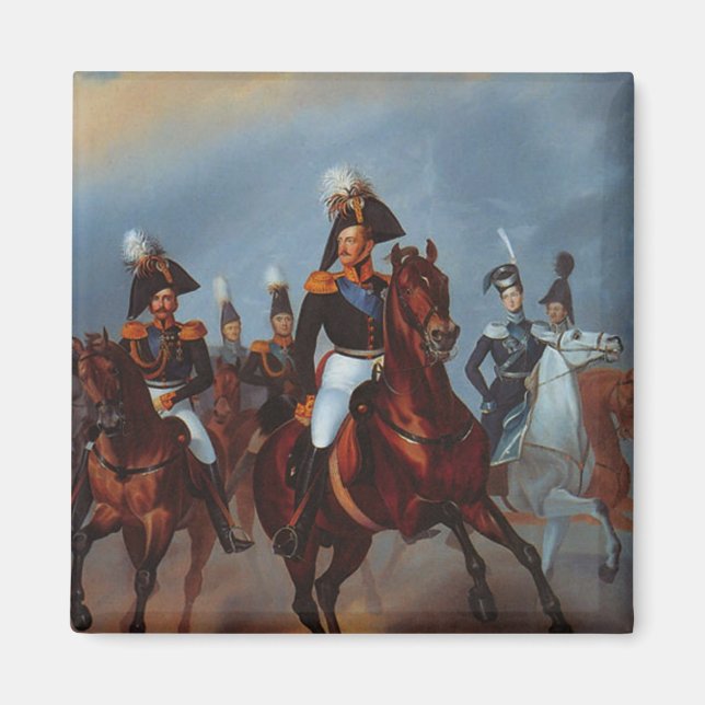Nicholas I. mit seinen Offizieren, 1835 Magnet (Vorne)