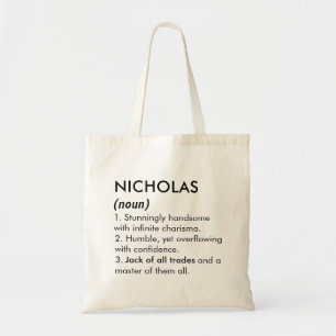 Nicholas Name, Bearbeitbarer Name, Benutzerdefinie Tragetasche