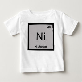 Nicholas Name Chemistry Element Periodic Table Baby T-shirt