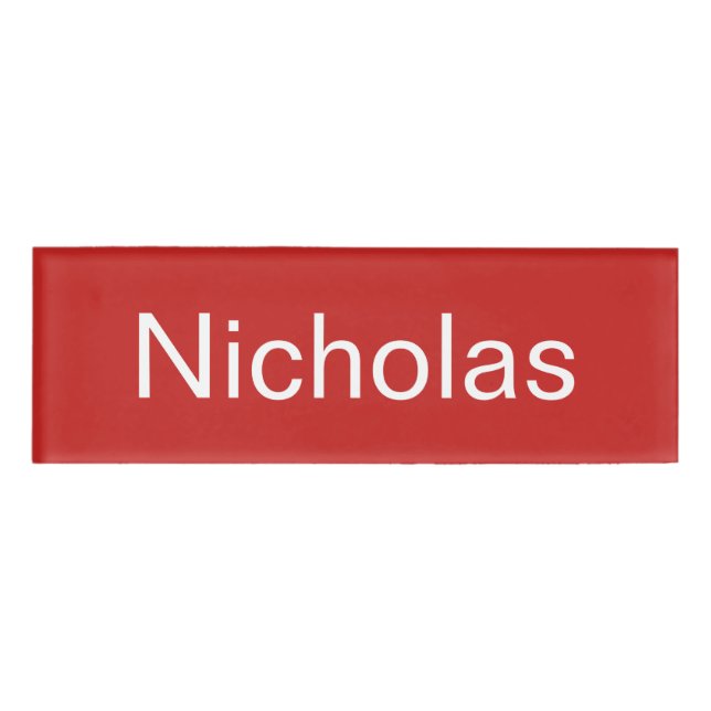 Nicholas Name Tag Namenschild (Vorderseite)