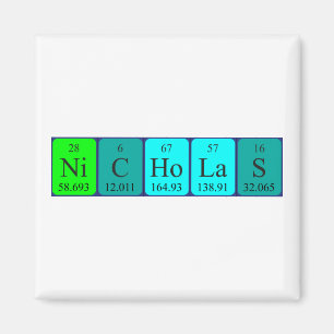 Nicholas-Periodensystemnamenmagnet Magnet