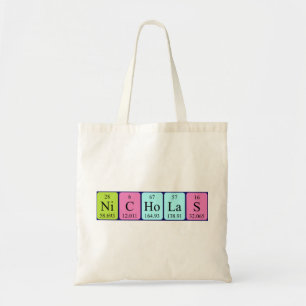 Nicholas periodic table name tote bag tragetasche