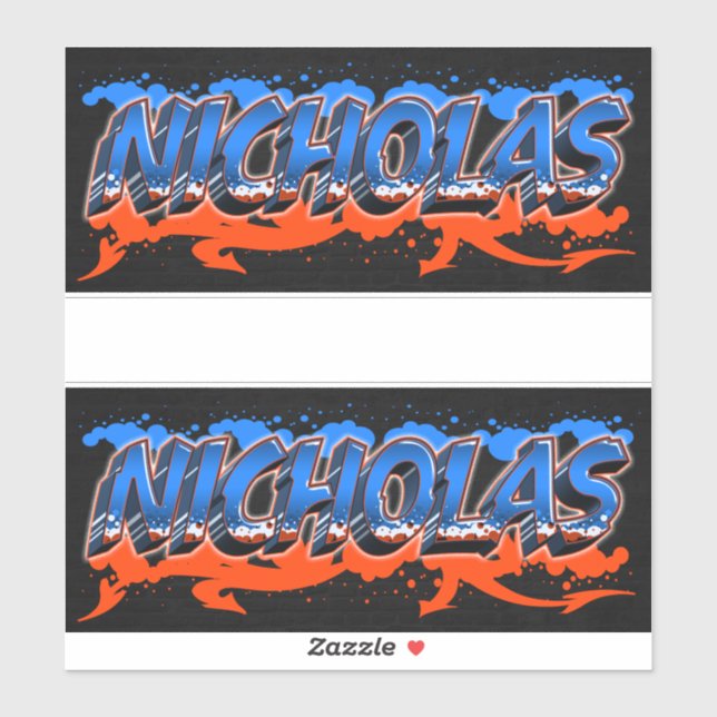 Nicholas Vorname Name Graffiti Aufkleber Sticker (Blatt)