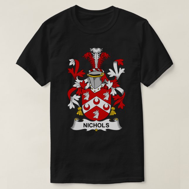 Nichols Coat of Arms Familienwappen T-Shirt (Design vorne)