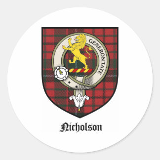 Nicholson Clan Wappen Abzeichen Tartan Runder Aufkleber