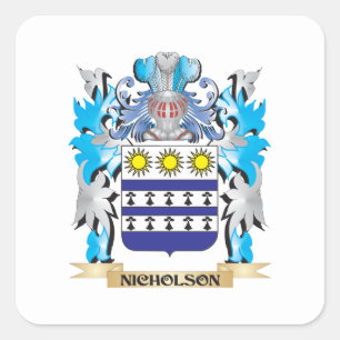 Nicholson-Wappen - Familienwappen Quadratischer Aufkleber