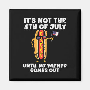 Nicht 4. Juli Wiener Hotdog Amerikanische Flagge P Magnet