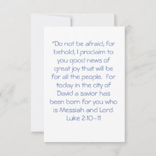 Nicht abscheulich Luke 2:10-11 Dankeskarte