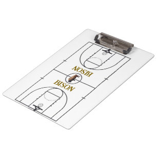 Nicht abwischbares Basketballfeld-Layout Klemmbrett