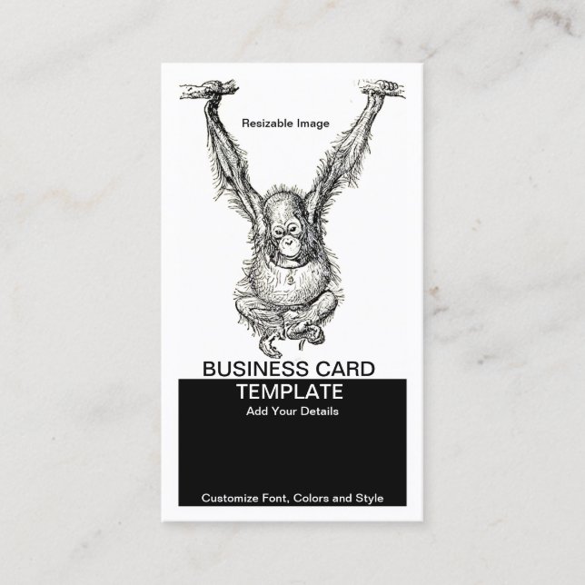 Nicht Affen um junge Ape Visitenkarte (Vorderseite)