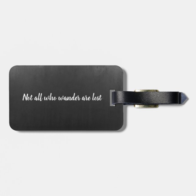 Nicht alle, die umherziehen, haben das Zitat verlo Gepäckanhänger (Rückseite horizontal)