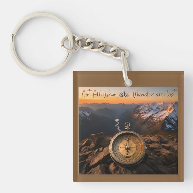 Nicht alle, die wandern, haben den Schlüsselanhäng Schlüsselanhänger (Vorderseite)