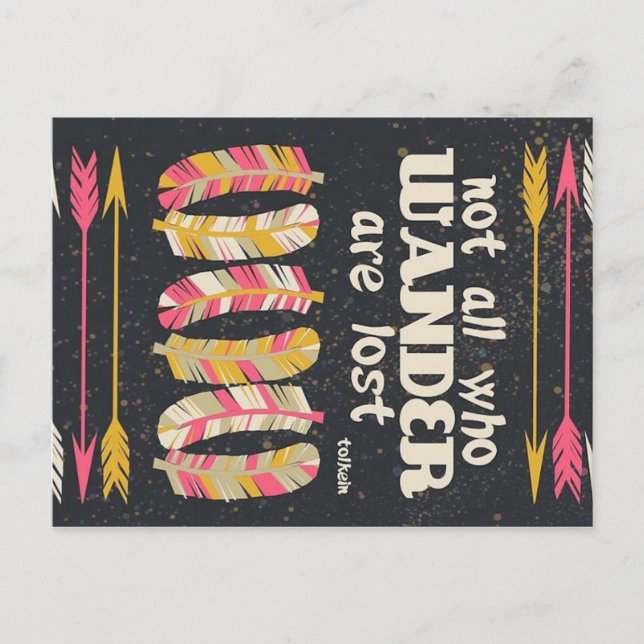 Nicht alle, die wandern, sind auf der Postkarte ve (Vorderseite)