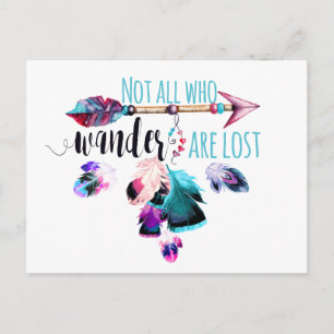 Nicht alle, die wandern, sind verloren Bohemian Wa Postkarte