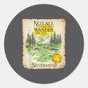 Nicht alle, die wandern, sind verloren Funny Maps Runder Aufkleber