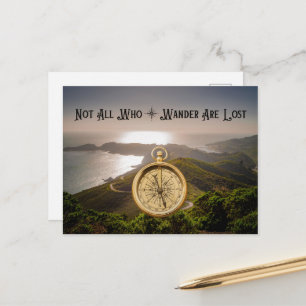 Nicht alle, die wandern, sind verloren postkarte
