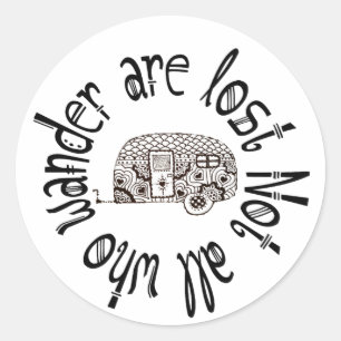 Nicht alle, die wandern, verlieren sich runder aufkleber