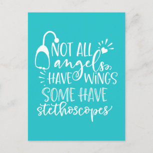 Nicht alle Engel haben Flügel, einige haben Stetho Postkarte