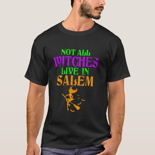 Nicht alle Hexen leben in Salem Halloween Long Sle T-Shirt (Vorderseite)