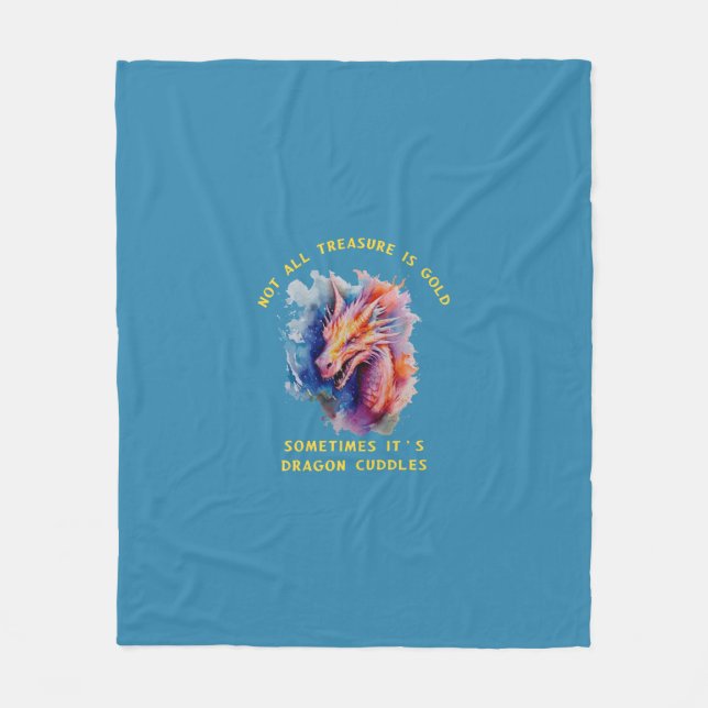 Nicht alle Schätze sind Gold Dragon Cuddles Blanke Fleecedecke (Vorderseite)